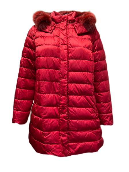 Marina Rinaldi Women's Red Cipresso Hooded Reversible Jacket NWT