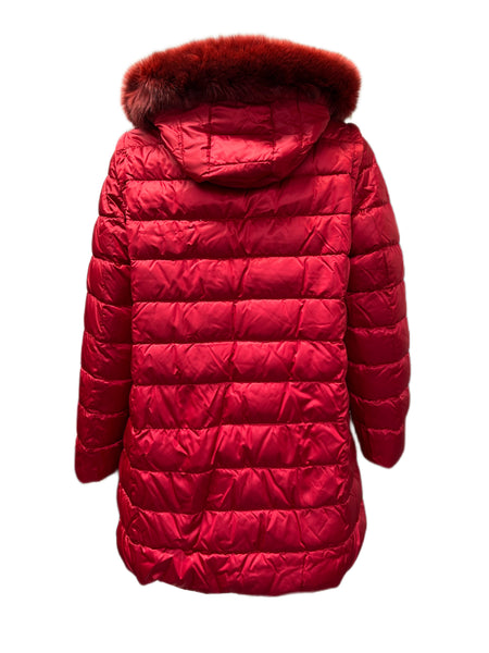Marina Rinaldi Women's Red Cipresso Hooded Reversible Jacket NWT