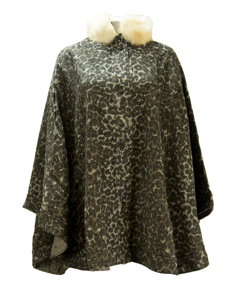 ALICE'S PIG Women's Leopard Brown Claire's Cape AP0131B NWT