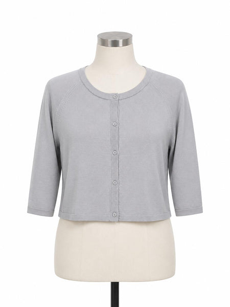 Max Mara Women's Grey Classic Button Closure Cardigan NWT