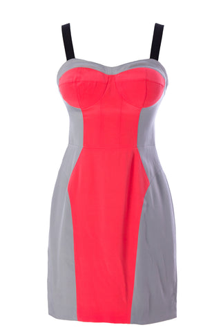 REBECCA MINKOFF Women's Daiquiri & Cloud Colorblock Corset Dress $328 NWT