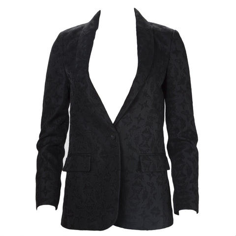 REBECCA MINKOFF Women's Black Butterfly Print Cobalt Blazer Jacket $498 NWT