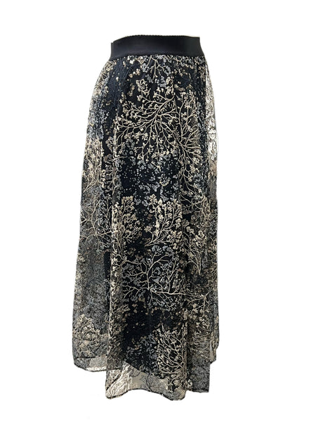 Marina Rinaldi Women's Nero Coccola Full Skirt Size 20W/29 NWT