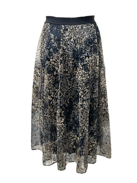 Marina Rinaldi Women's Nero Coccola Full Skirt Size 20W/29 NWT