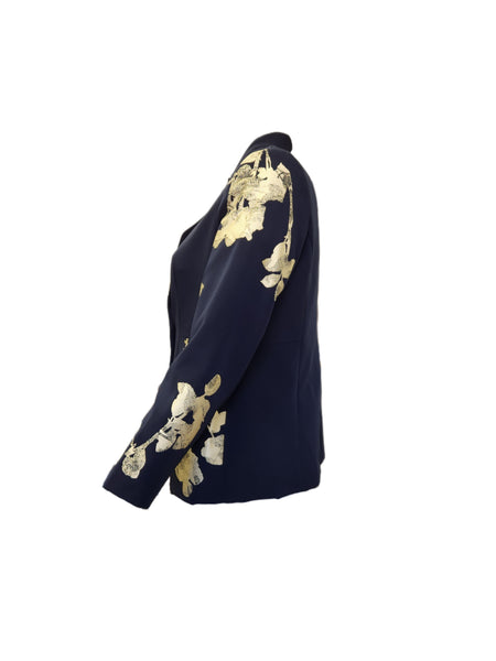 Marina Rinaldi Women's Black Collier Button Closure Jacket NWT