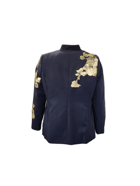 Marina Rinaldi Women's Black Collier Button Closure Jacket NWT