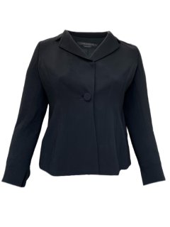 Marina Rinaldi Women's Black Colonna Button Closure Blazer Size 12W/21 NWT