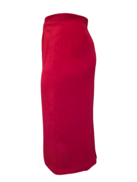 Marina Rinaldi Women's Red Colonna Straight Skirt NWT