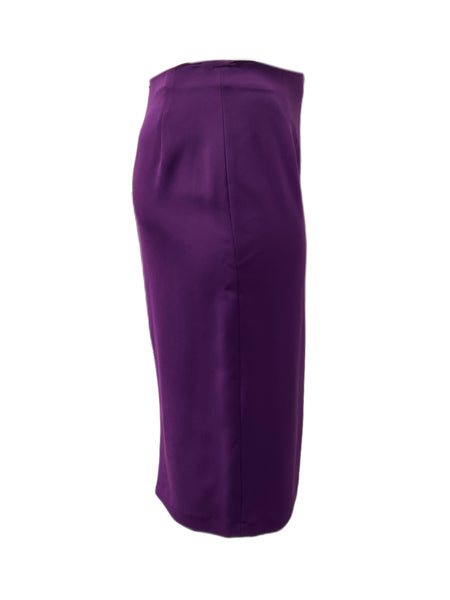 Marina Rinaldi Women's Purple Colonna Straight Skirt NWT