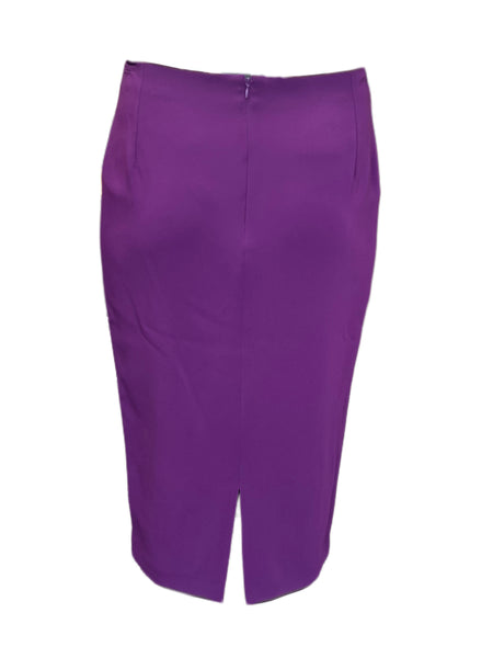 Marina Rinaldi Women's Purple Colonna Straight Skirt NWT