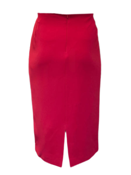Marina Rinaldi Women's Red Colonna Straight Skirt NWT