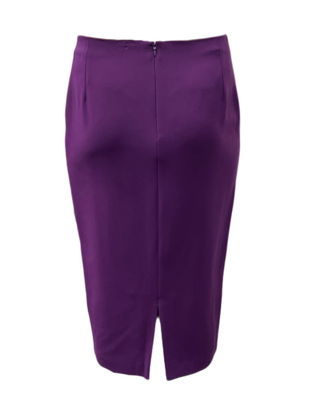 Marina Rinaldi Women's Purple Colonna Straight Skirt NWT
