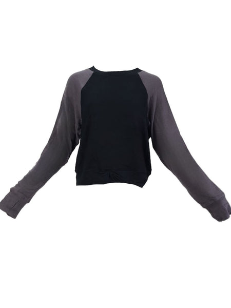TEREZ Women's Black Knited Sleeves Sweatshirt #23428329 NWT