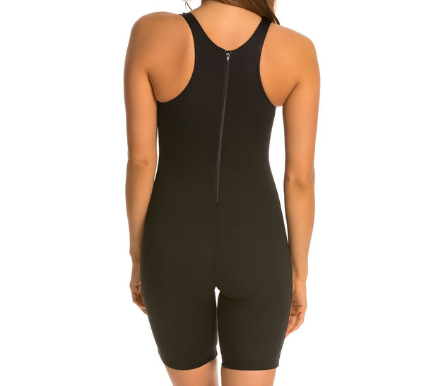EQ Women's Black Exceed Zip Full Coverage One Piece Swimsuit #EQ 38 NWT