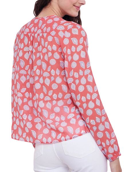 ROBERTA ROLLER RABBIT Women's Coral Cora Huri Top $95 NEW