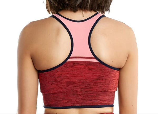 LNDR Women's Coral Marl A-Team Medium Fit Sports Bra #SV775 NWT