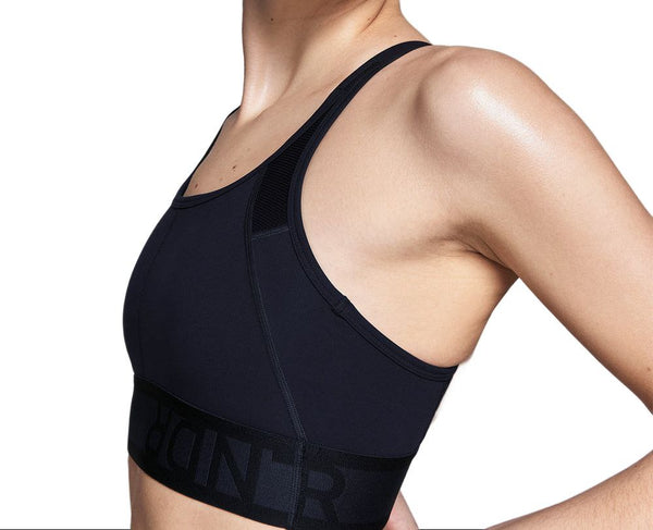 LNDR Women's Black Low Neck Core Racerback Sports Bra #AV917 NWT