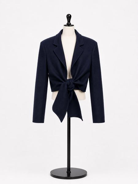 Max Mara Women's Navy Corone Tie Closure Jacket NWT