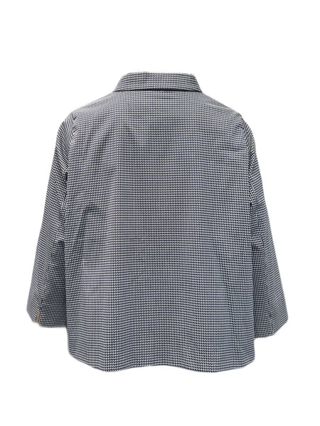 Marina Rinaldi Women's Nero Crema Cropped Jacket NWT