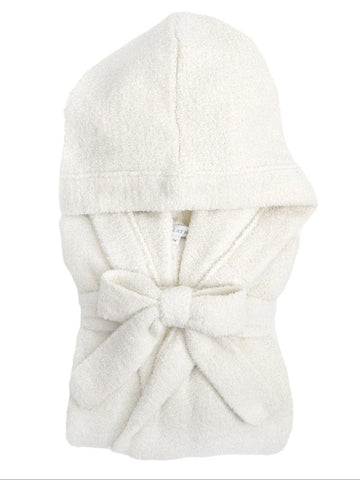 LITTLE GIRAFFE Women's Cream Ultrasoft Dolce Hooded Stretchy Robe Size M-L NWT