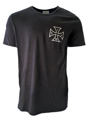 RHUDE Men's Black Printed Graphic Cross T-Shirt #TTS05 NWT