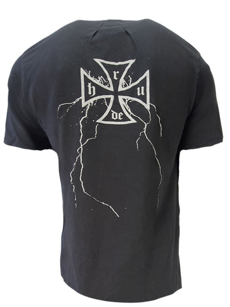 RHUDE Men's Black Printed Graphic Cross T-Shirt #TTS05 NWT