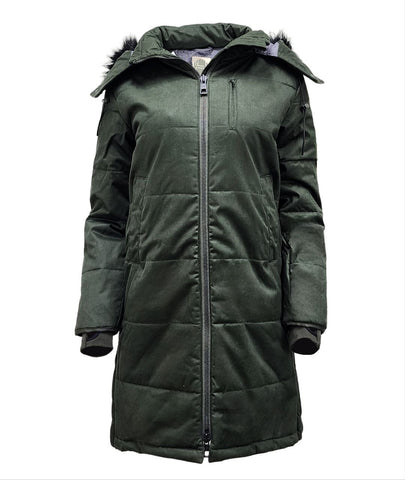 HoodLamb Women's Deep Army Green Nordic Hemp Warm Vegan Puffer Coat X-Small NWT