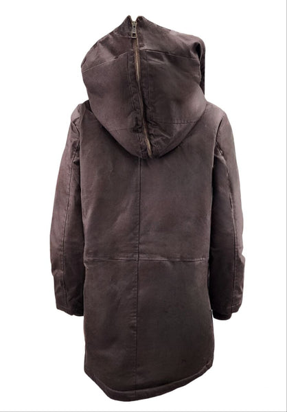 HoodLamb Women's Dark Brown Oversized Warm Natural Hemp Coat 420 NWT