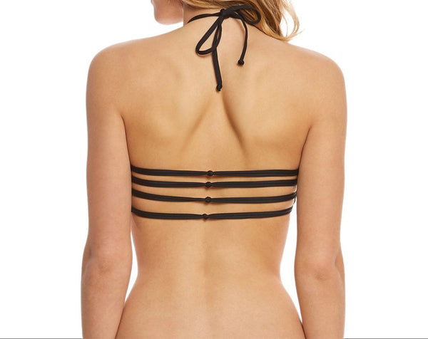 B.SWIM Women's Black Amore High Neck Offshore Midnight Swim Top #OSMI D Cup NWT