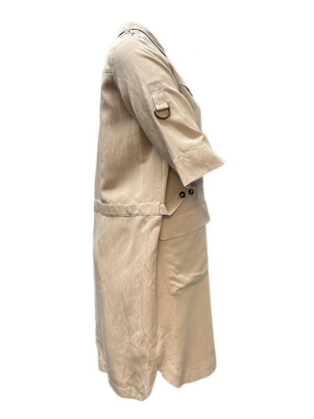 MARINA RINALDI Women's Ecru Decibel Button Front Shirt Dress $585 NWT