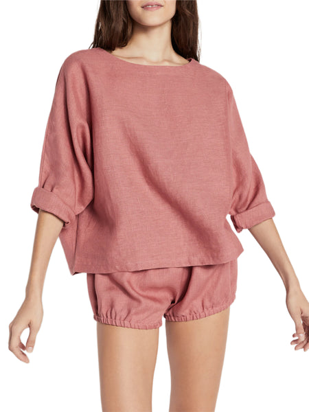 SUZIE KONDI Women's Desert Rose Safari Linen Top #1802 S NWT