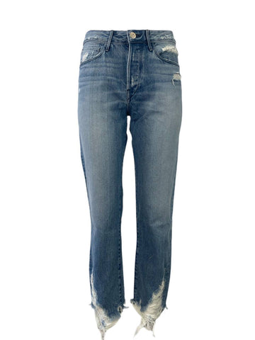 3X1 Women's Blue Assi Thirds Straight Jeans #DM300 NWOTT