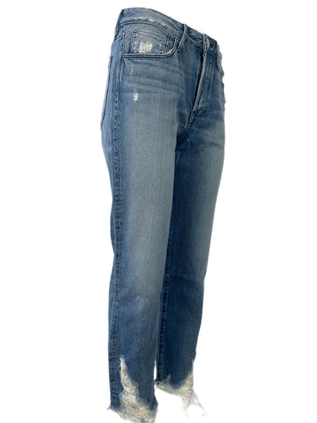 3X1 Women's Blue Assi Thirds Straight Jeans #DM300 NWOTT