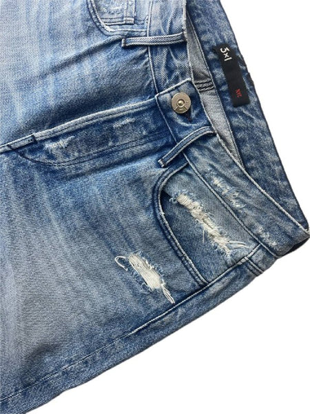 3X1 Women's Blue Assi Thirds Straight Jeans #DM300 NWOTT