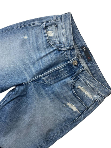 3X1 Women's Blue Assi Thirds Straight Jeans #DM300 NWOTT