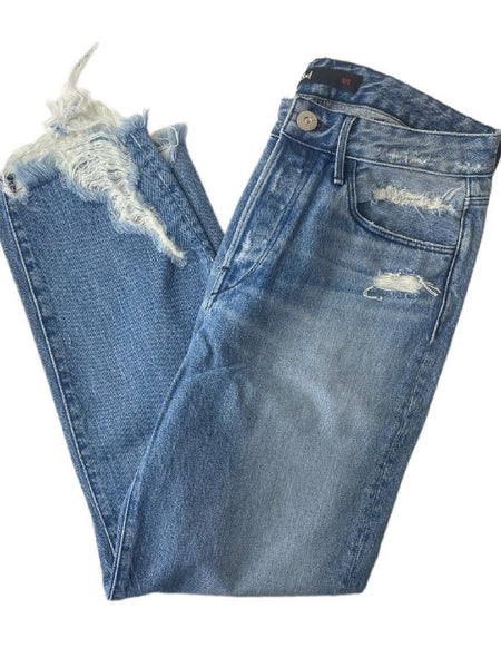3X1 Women's Blue Assi Thirds Straight Jeans #DM300 NWOTT