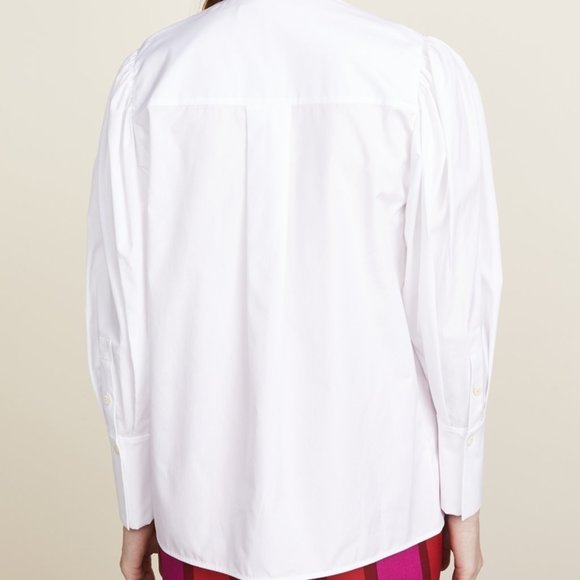 Diane Von Furstenberg DVF White Pin Tuck Long Sleeve Shirt $328 NWT