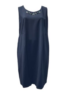 Marina Rinaldi Women's Blue Dadaista Zipper Closure Shift Dress NWT