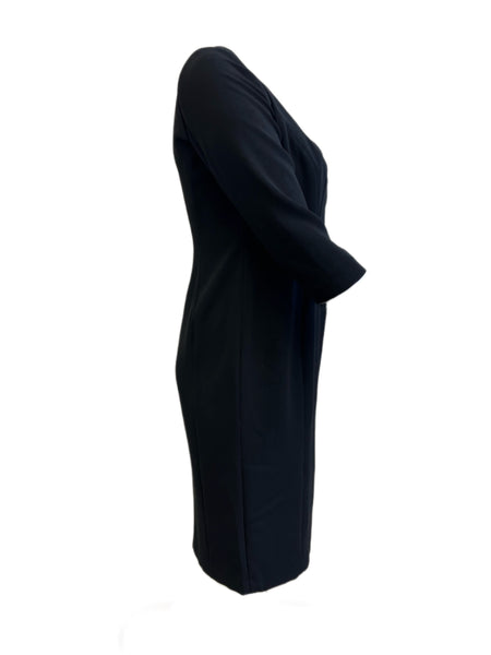 Marina Rinaldi Women's Nero Dafne 3/4 Sleeve Sheath Dress NWT