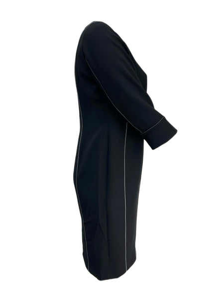 Marina Rinaldi Women's Nero Dalia 3/4 Sleeve Sheath Dress NWT