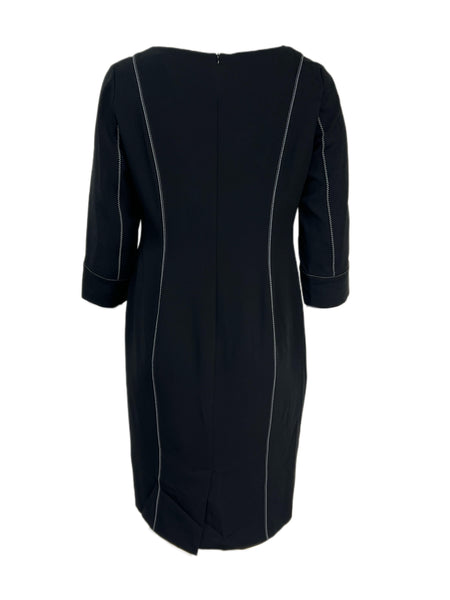 Marina Rinaldi Women's Nero Dalia 3/4 Sleeve Sheath Dress NWT