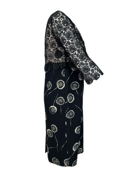 Marina Rinaldi Women's Nero Dalmata Lace Shift Dress NWT