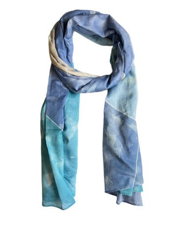 Max Mara Women's Blue Dalmine 72"x74" Square Scarf One Size NWT