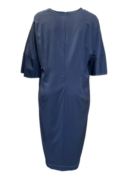 Marina Rinaldi Women's Navy Danae Virgin Wool Shift Dress NWT