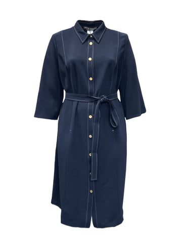 Marina Rinaldi Women's Navy Danese Shirt Dress NWT