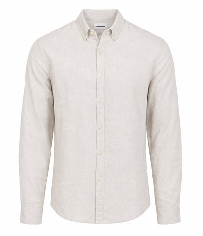 J. LINDEBERG Men's Soft Beige Slim Fit Dani Linen Shirt $195 Sz M NWOT