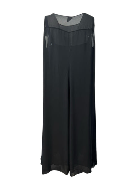 Marina Rinaldi Women's Black Danubio Embroidered Front Maxi Dress