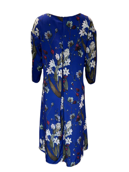 Marina Rinaldi Women's Blue Danubio Floral Print Shift Dress Size 20W/29 NWT