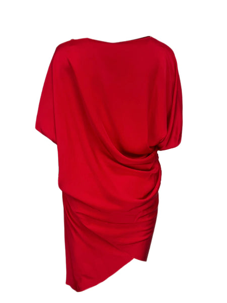Marina Rinaldi Women's Red Danzante Butterfly Sleeve Dress NWT