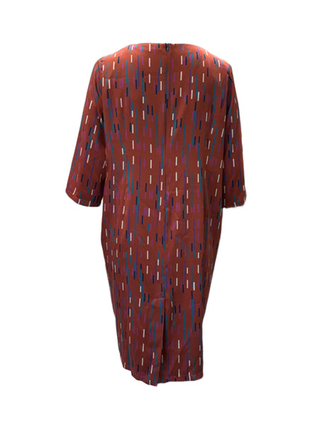 Marina Rinaldi Women's Brown Danzante Shift Dress NWT